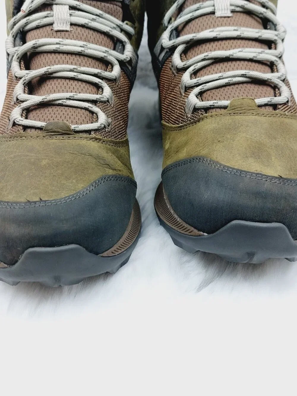 Merrell Men's Olive Brown Zion Leather Waterproof Trail Ankle Hiking Boots 12
